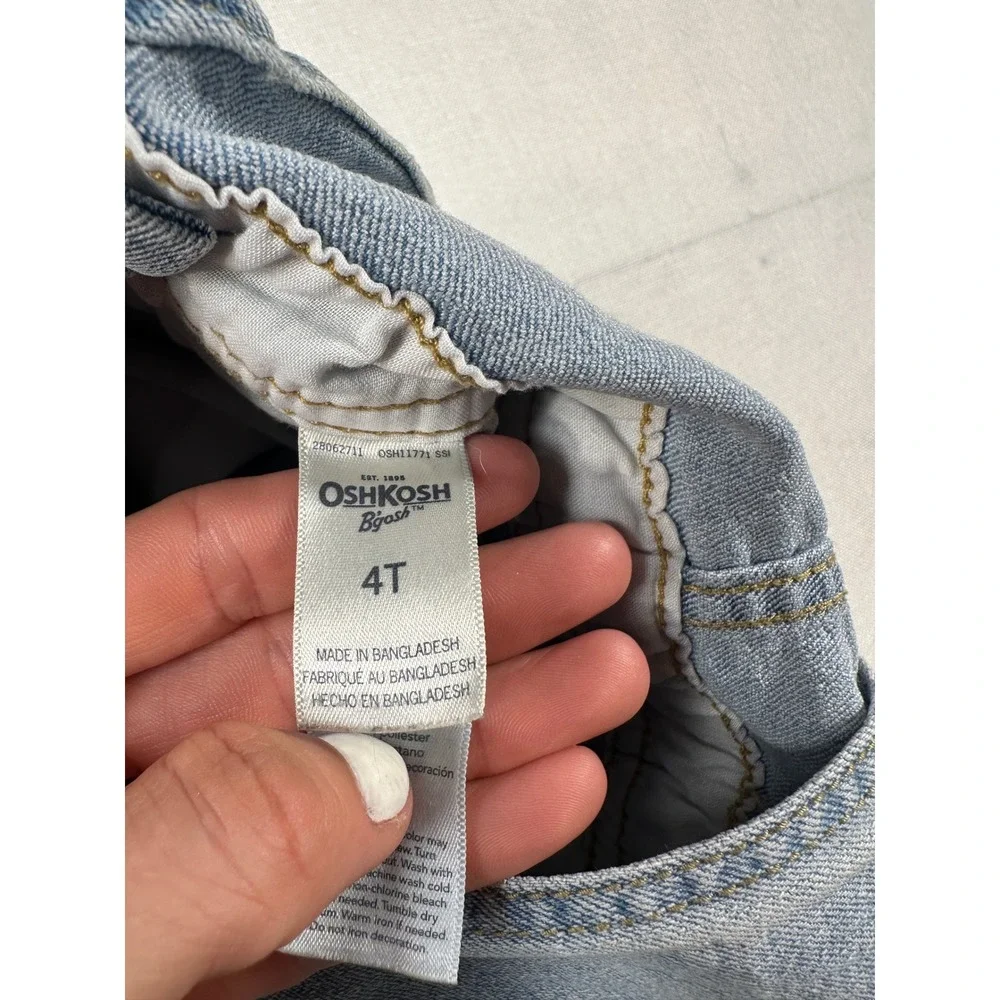 OshKosh‎ Bgosh Kids Light Wash Denim Carpenter Overalls 4T vintage